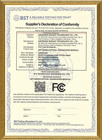 FCC Certificate