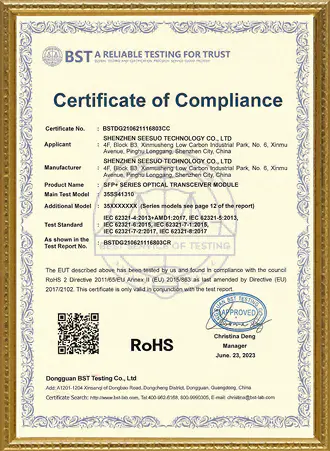 ROHS Certificate